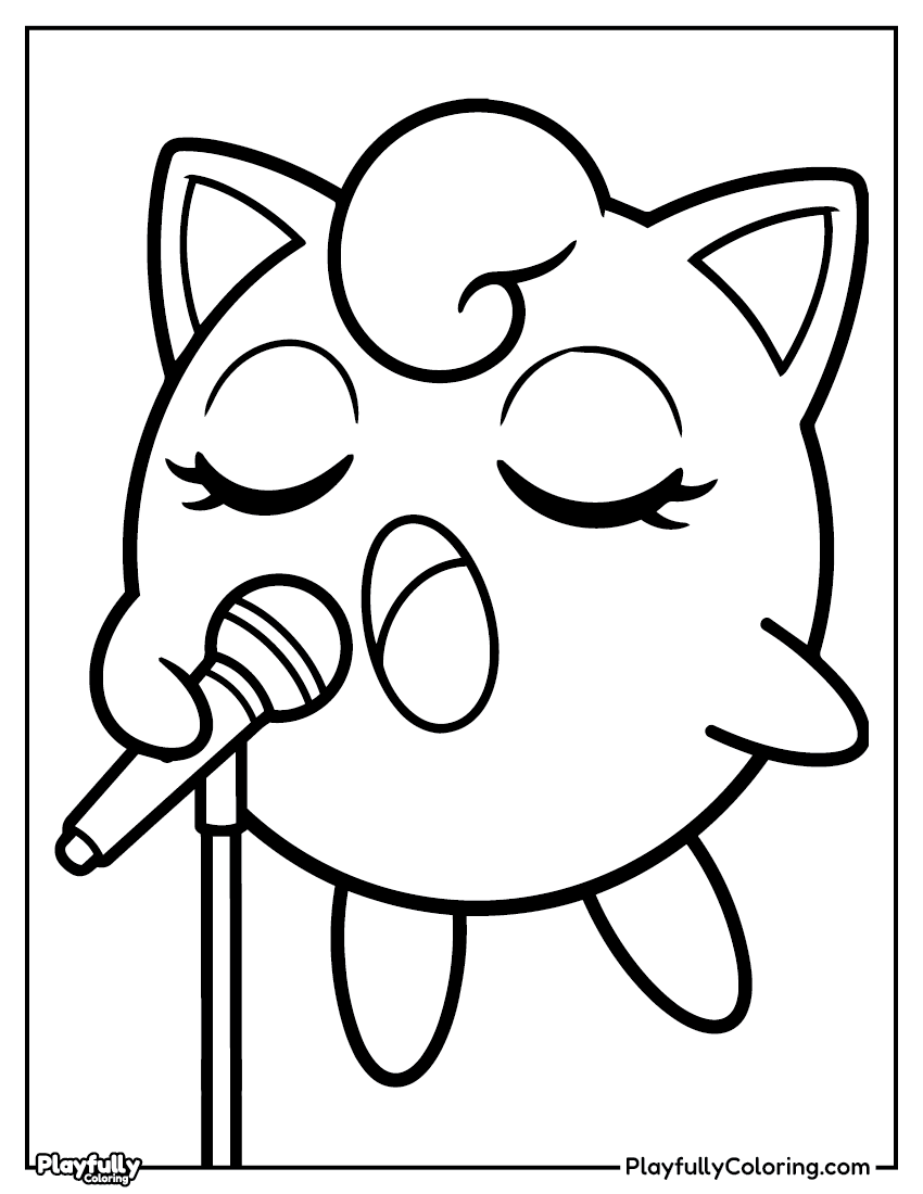 Pokemon Coloring Pages — Free PDF 1 jigglypuff singing coloring page