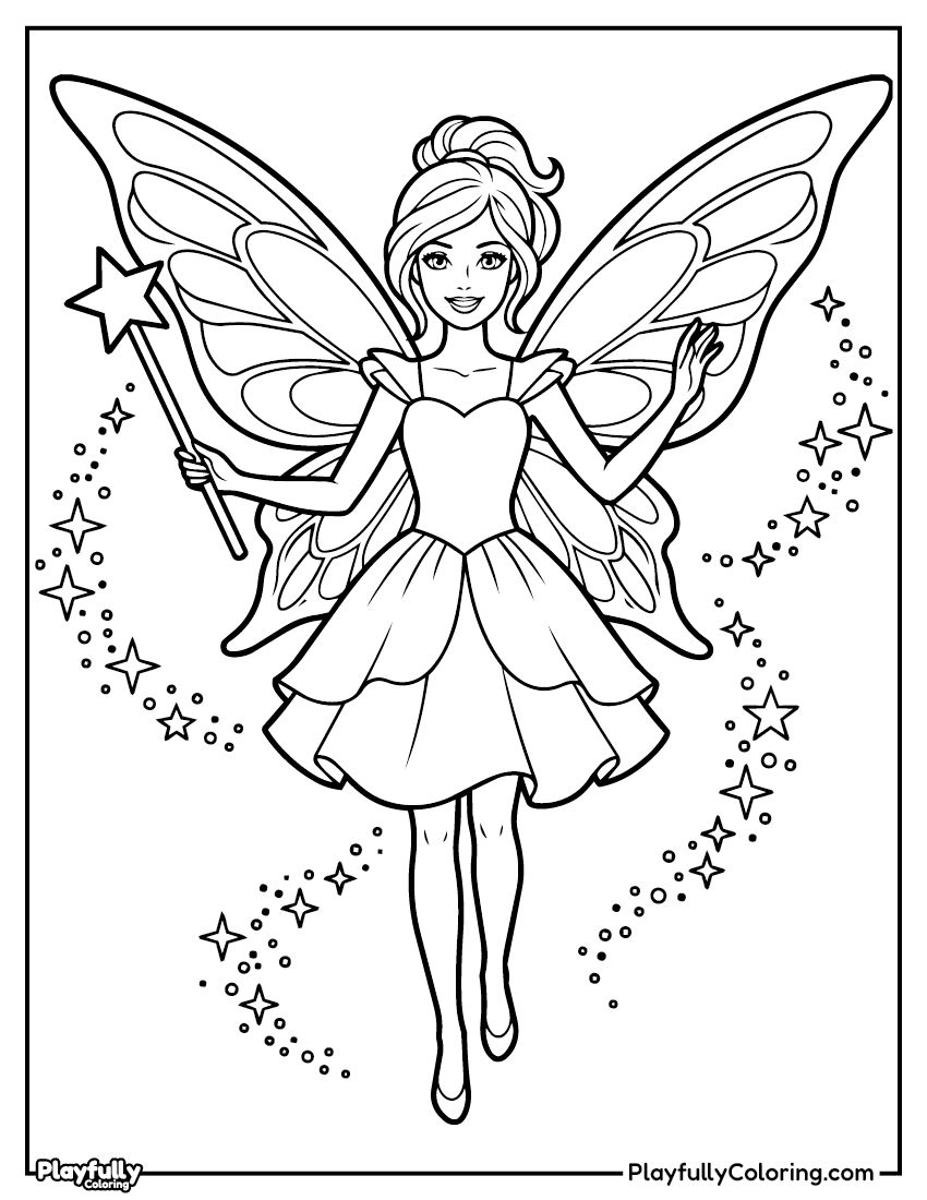 Barbie Coloring Pages Barbie fairy wings coloring page