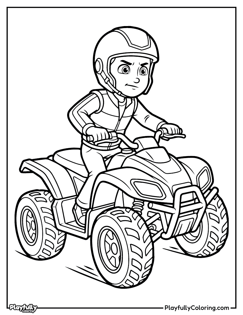 Paw Patrol Coloring Pages Ryder on atv quad coloring page