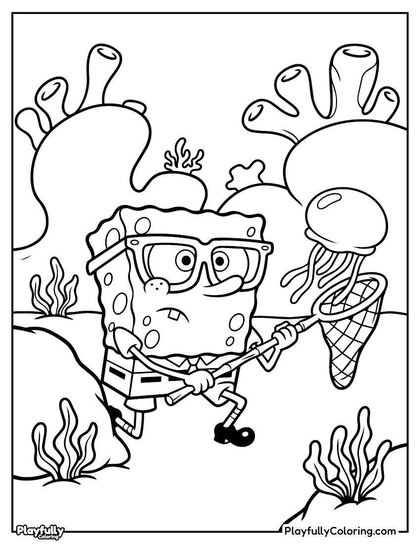 SpongeBob Coloring Pages Spongebob coral coloring page