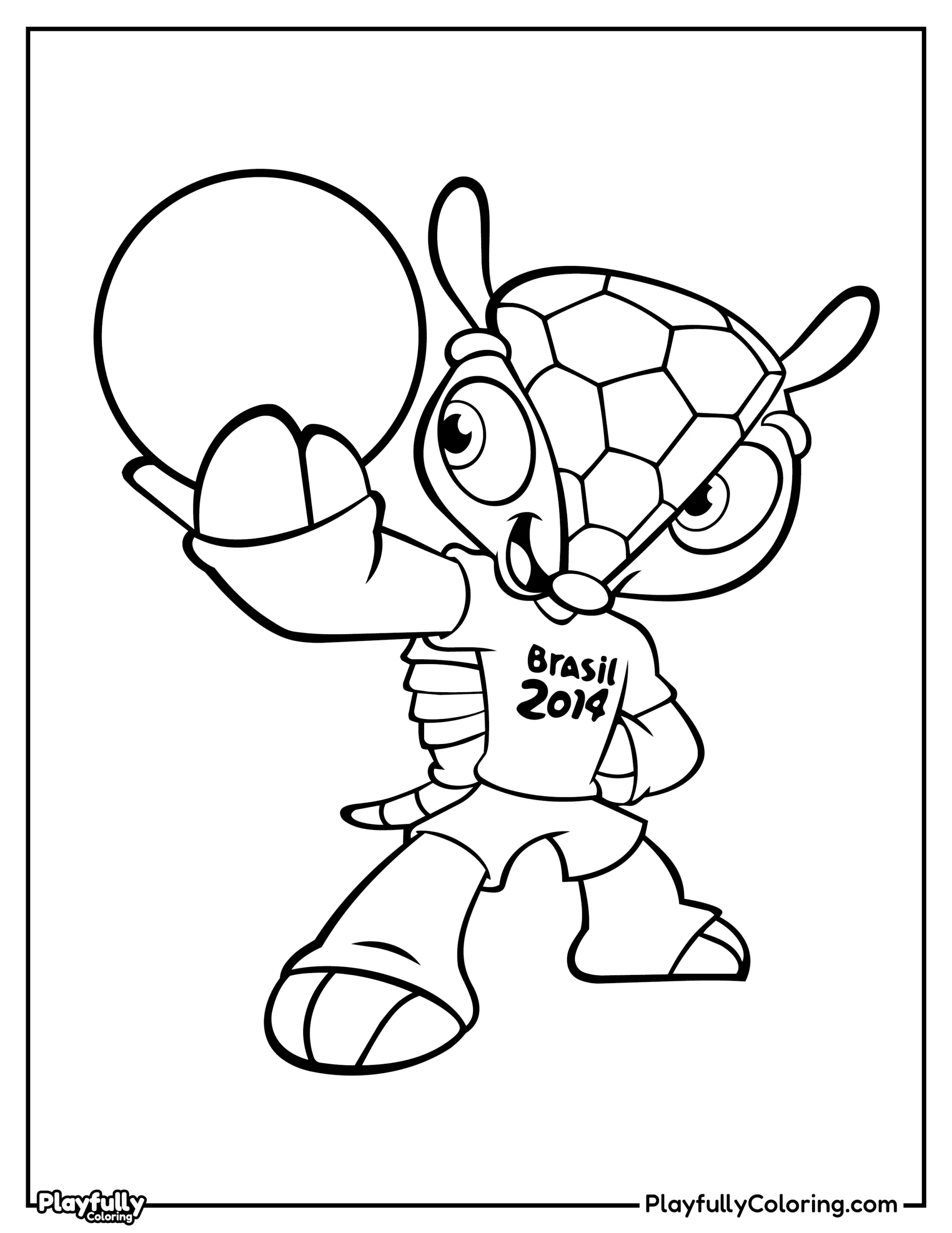 World Cup Mascots Coloring Pages All FIFA Mascots Fuleco the armadillo, official mascot of the 2014 World Cup in Brazil.