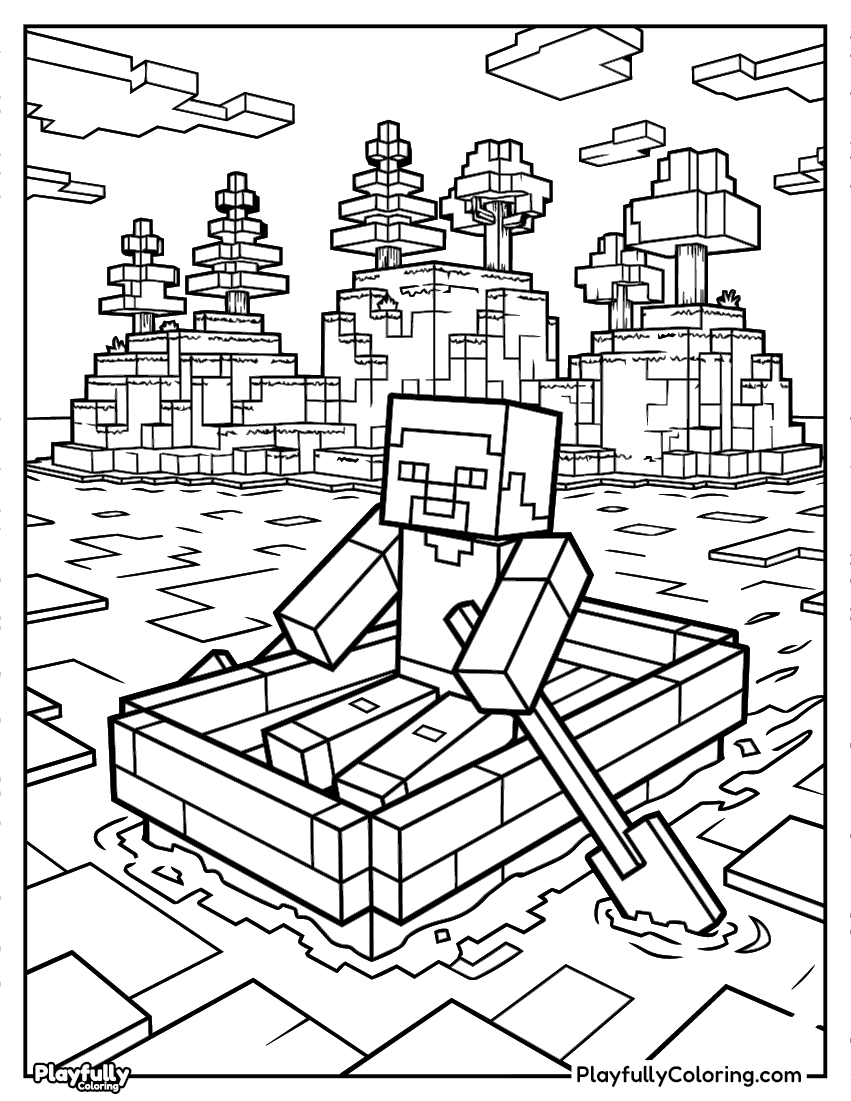 Minecraft Coloring Pages minecraft navycoloring page