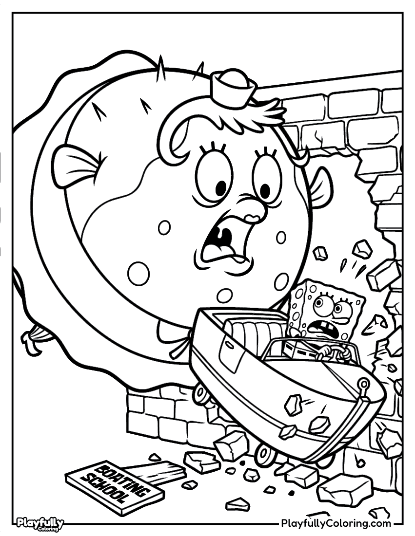 SpongeBob Coloring Pages Mr puff coloring page