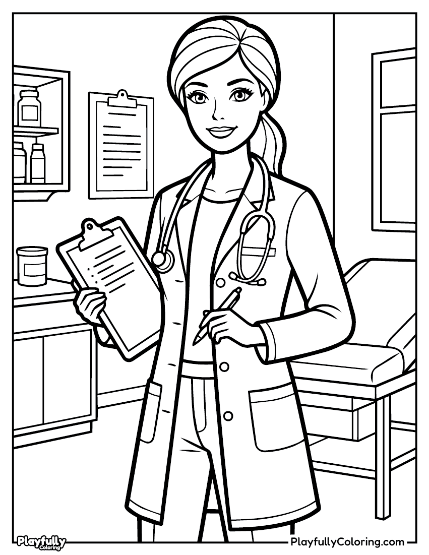 Barbie Coloring Pages Barbie scientist lab coloring page