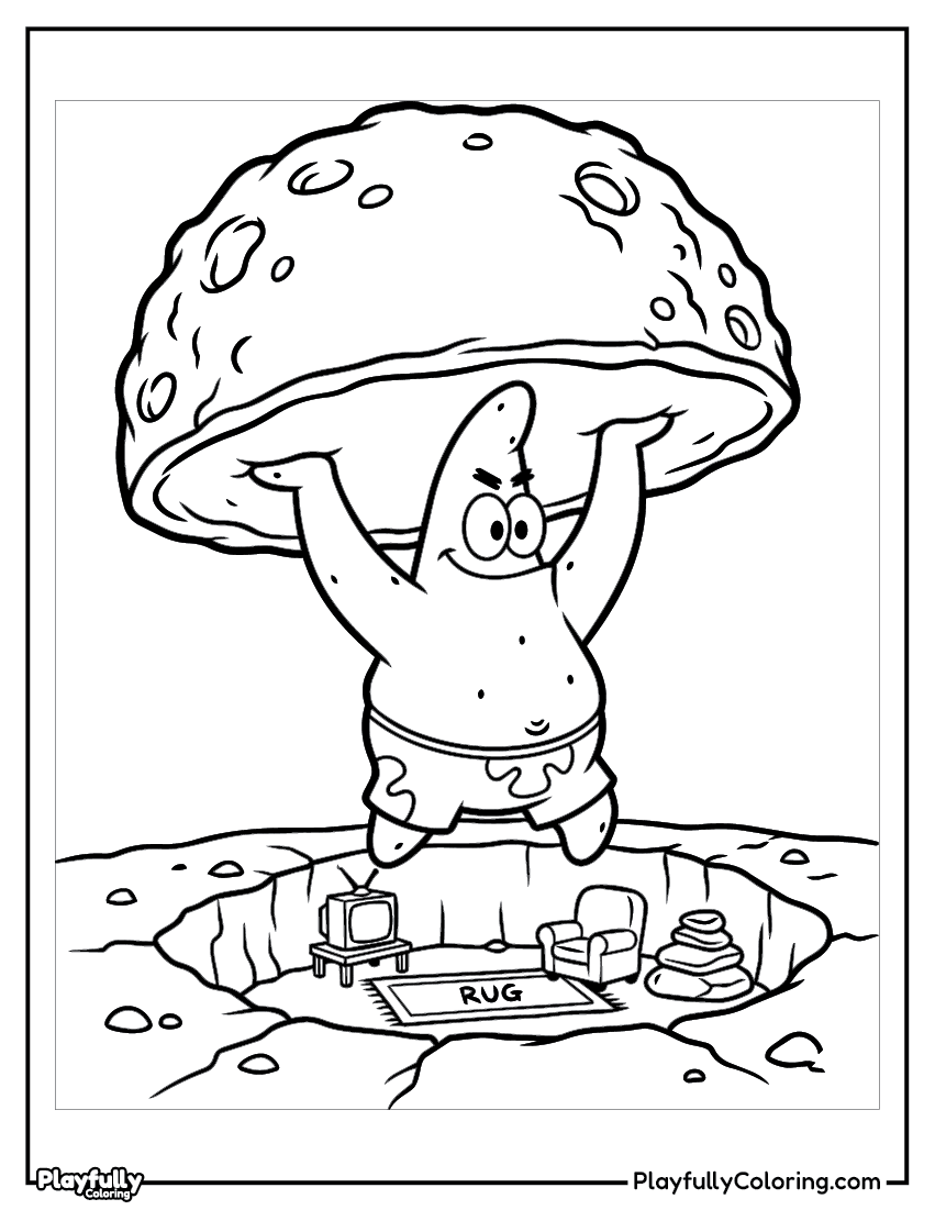 SpongeBob Coloring Pages Patrick rock coloring page