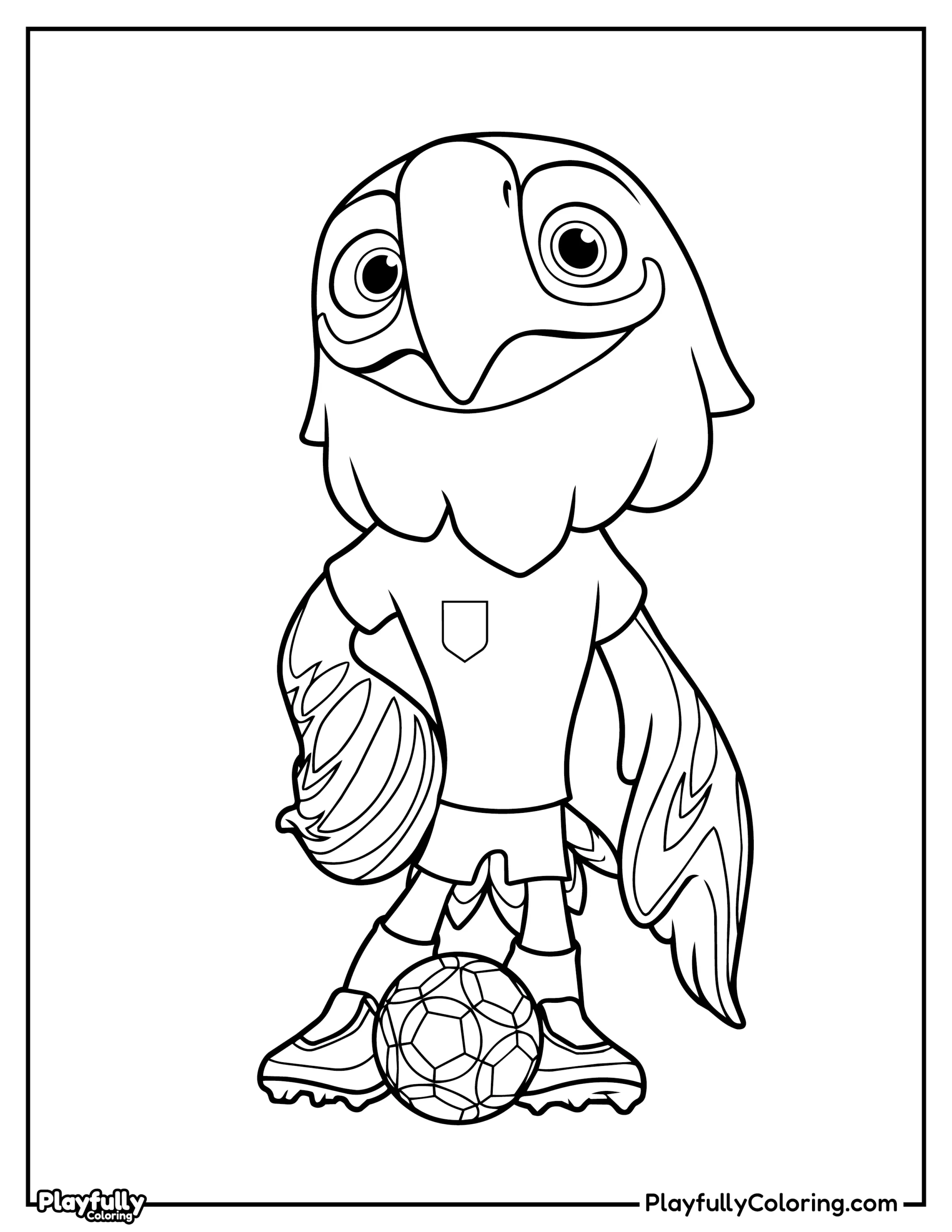 World Cup Mascots Coloring Pages All FIFA Mascots clutch Drawing of an eagle, representative mascot of the USA for the 2026 World Cup.