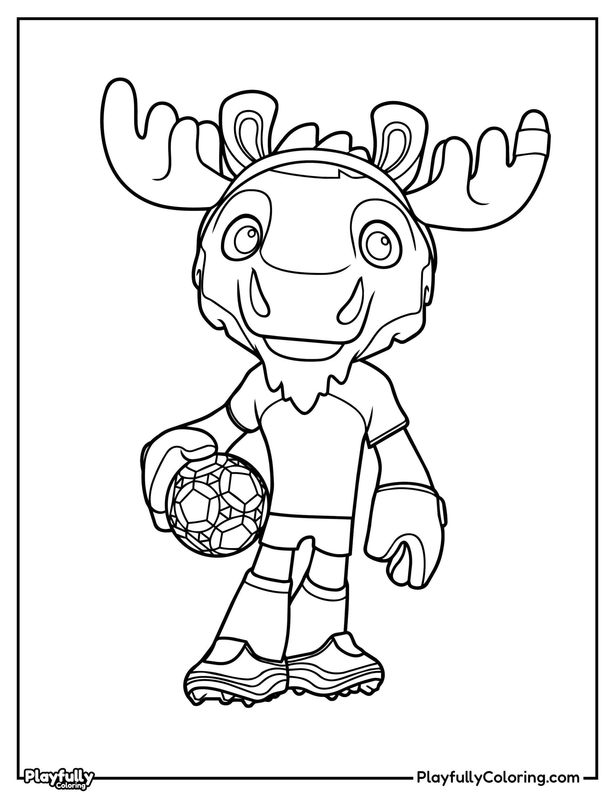 World Cup Mascots Coloring Pages All FIFA Mascots maple Illustration of a moose, representative mascot of Canada for the 2026 World Cup.