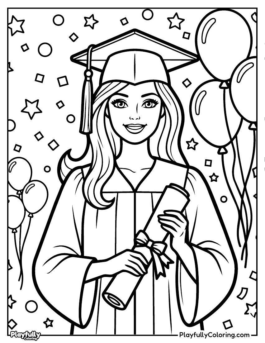 Barbie Coloring Pages Barbie graduation coloring page