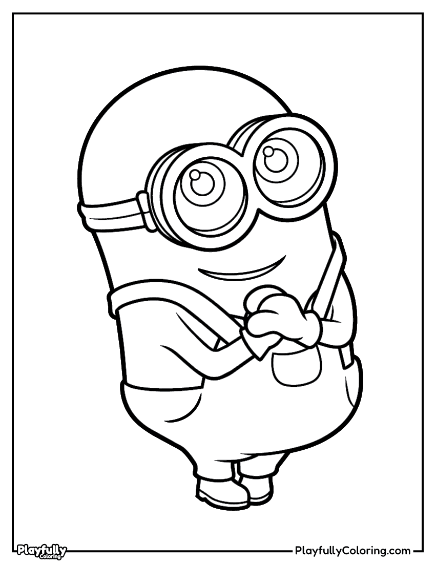 Minions Coloring Pages — Free Printable minion portrait close up coloring page