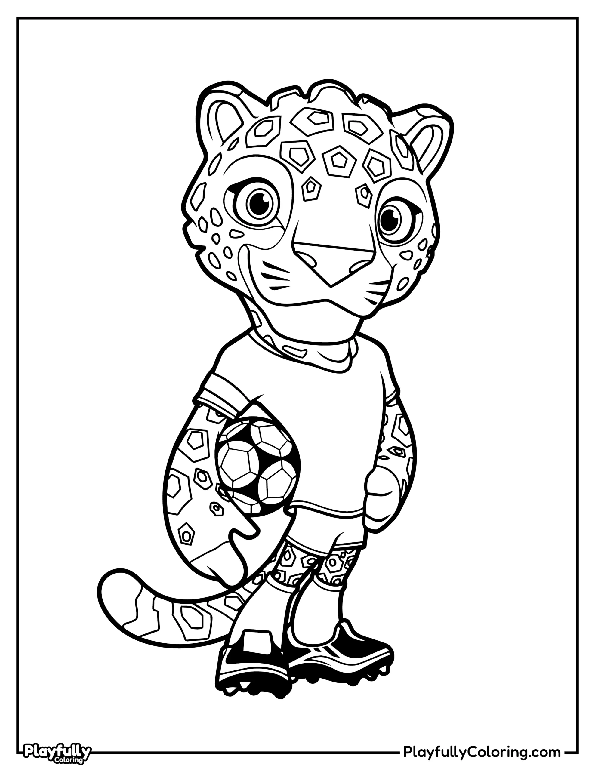 World Cup Mascots Coloring Pages All FIFA Mascots Zayu Coloring page of a jaguar, representative mascot of Mexico for the 2026 World Cup.