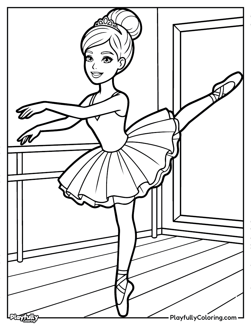 Barbie Coloring Pages Barbie ballerina coloring page