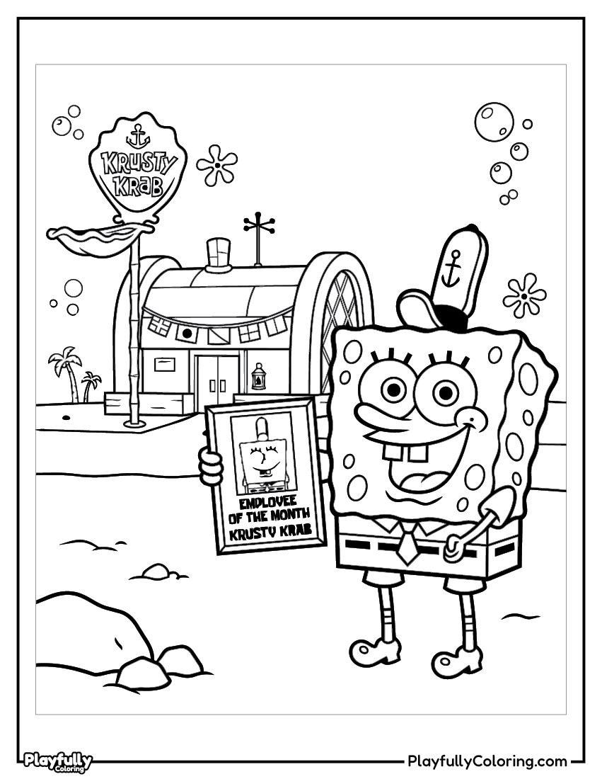 SpongeBob Coloring Pages Spongebob month employee coloring page.jpg