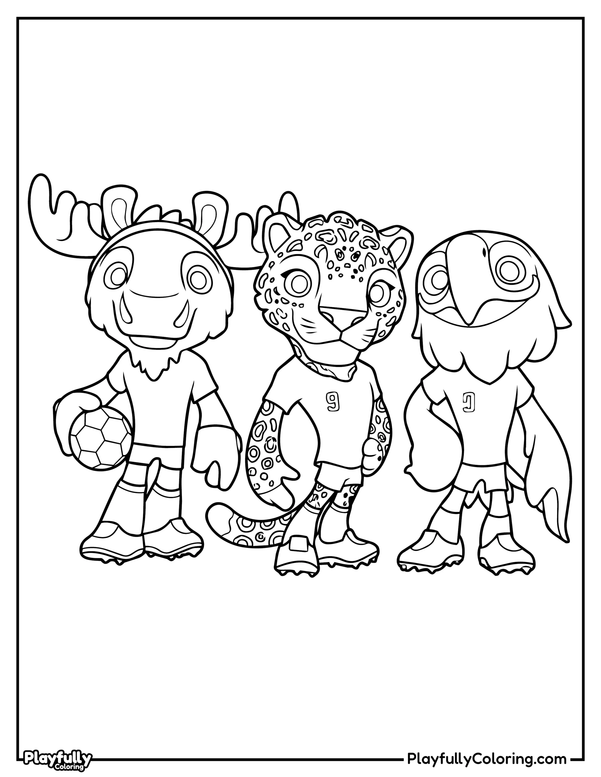 World Cup Mascots Coloring Pages All FIFA Mascots clutch maple zayu united Official mascot trio for the 2026 World Cup in USA, Mexico, and Canada.
