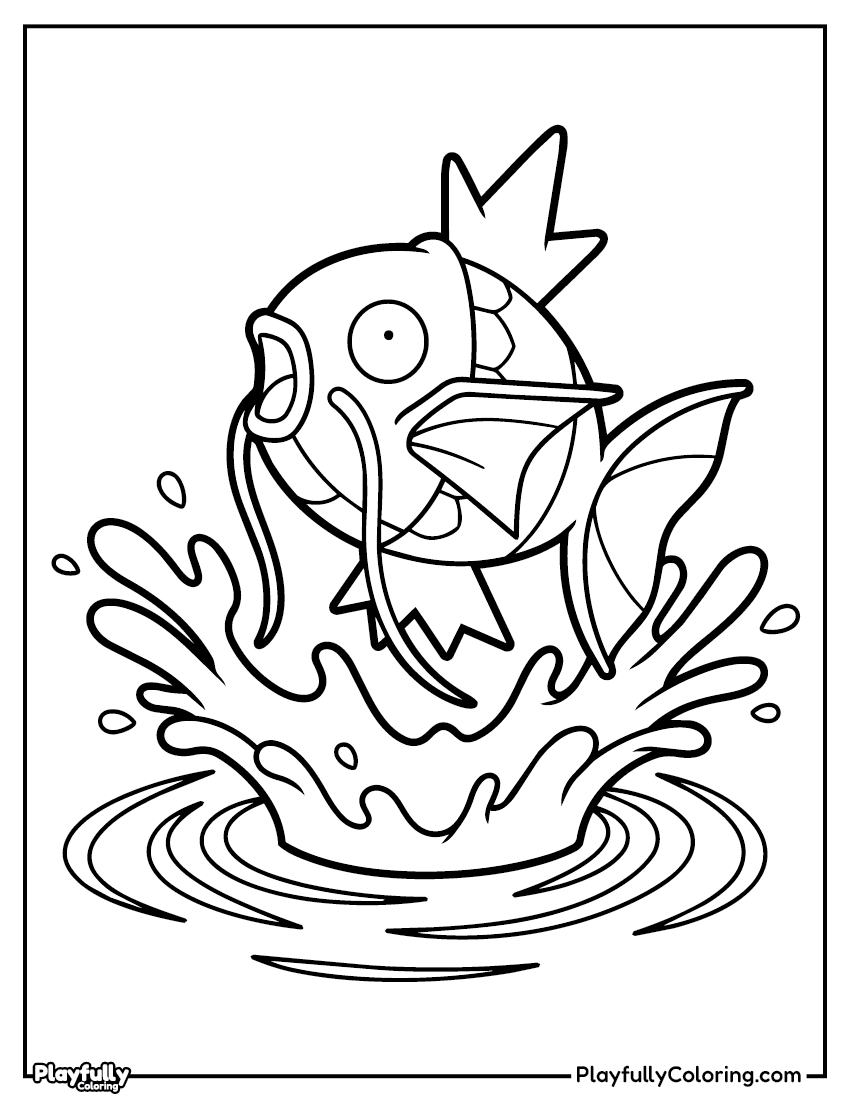 Pokemon Coloring Pages — Free PDF 20 magikarp water bubbles coloring page