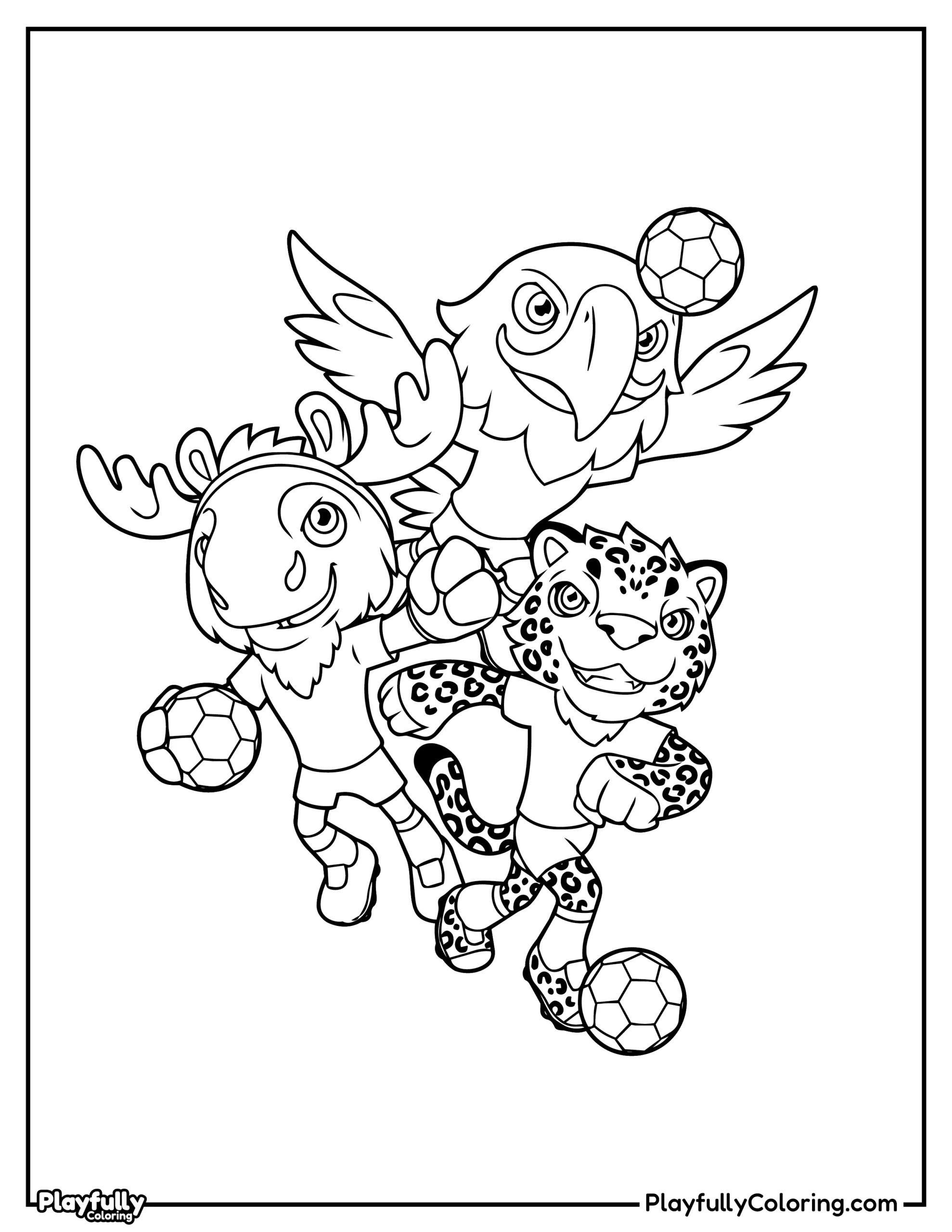 World Cup Mascots Coloring Pages All FIFA Mascots clutch maple zayu Collection of historical FIFA World Cup mascots for educational activities.