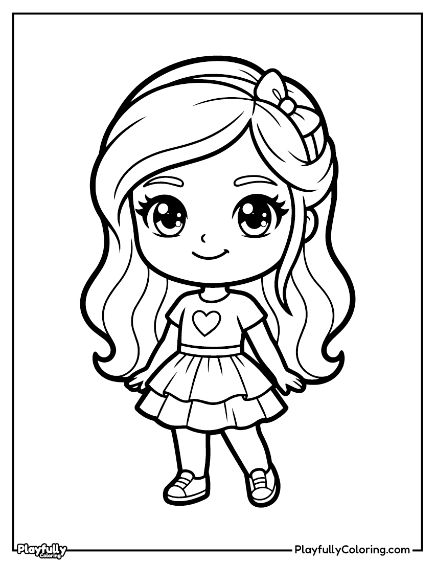 Barbie Coloring Pages Barbie kawaii chibi coloring page