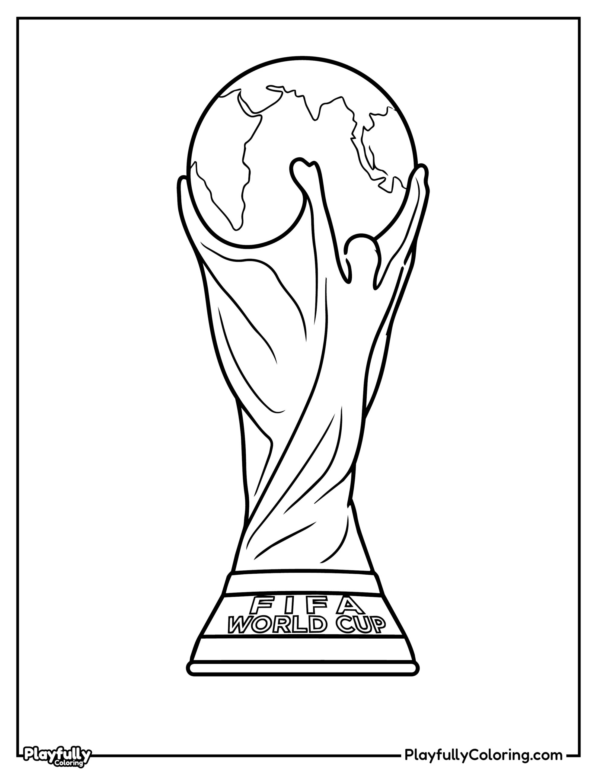 World Cup Mascots Coloring Pages All FIFA Mascots Line drawing of the official FIFA World Cup trophy for printing.