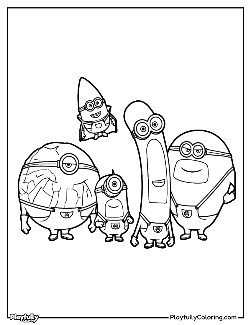 Minions Coloring Pages — Free Printable minions winter snowballs coloring page