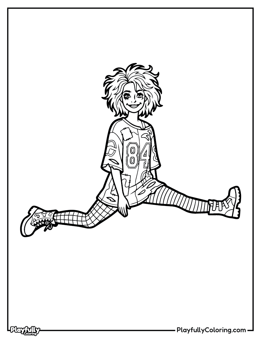 Barbie Coloring Pages Barbie gymnastics jump coloring page