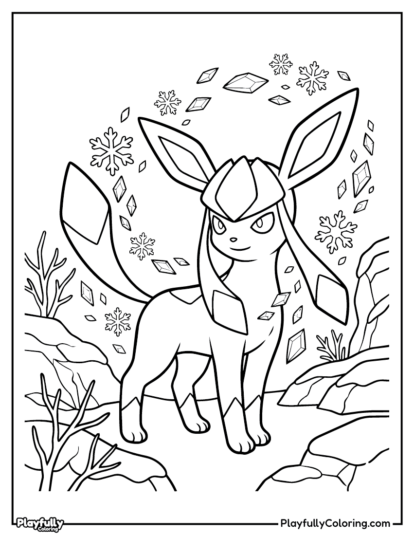 Pokemon Coloring Pages — Free PDF 25 glaceon leafeon flareon coloring page