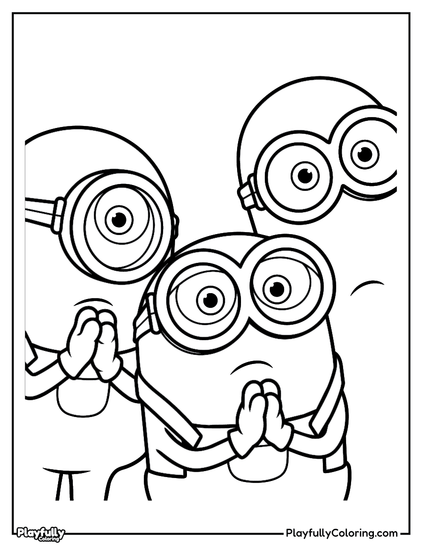 Minions Coloring Pages — Free Printable minions goggles spy coloring page