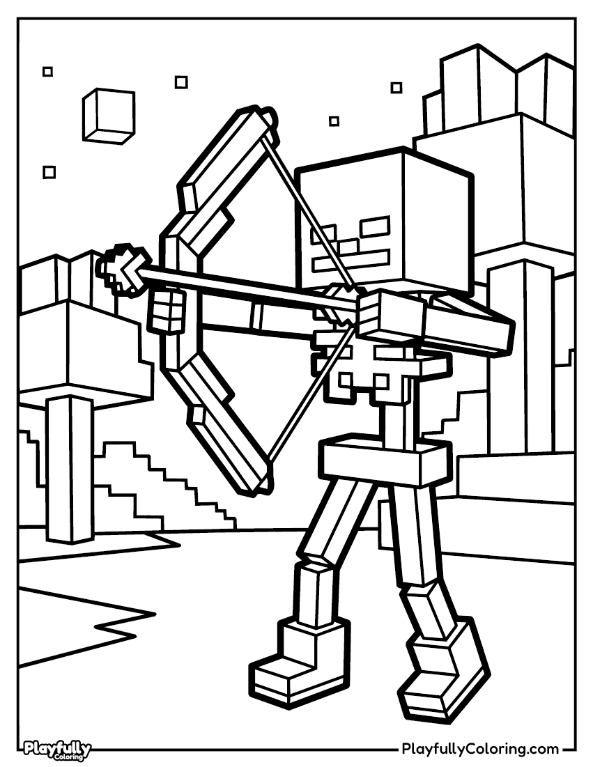 Minecraft Coloring Pages skull coloring page