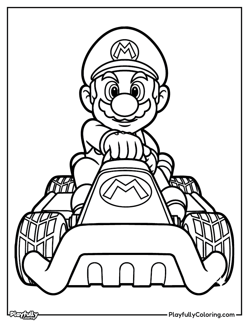 Mario Coloring Pages - Free Printables mario kart racing car coloring page