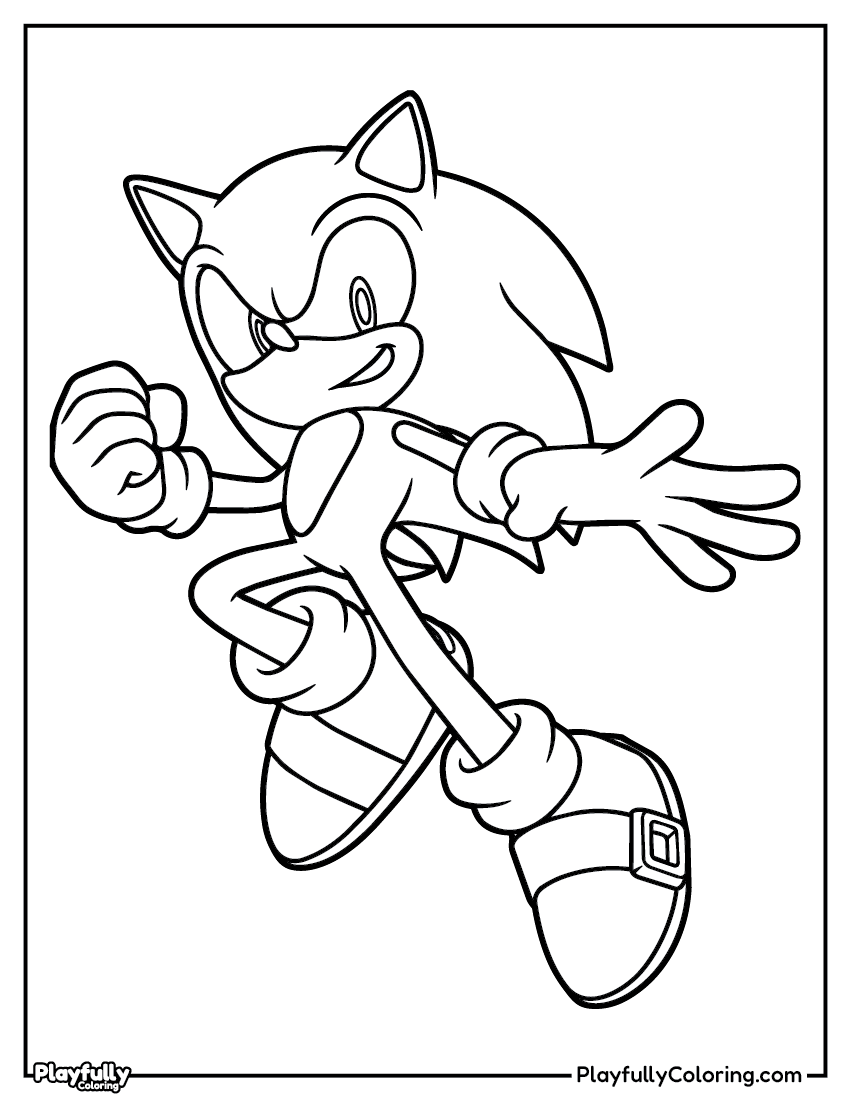 Sonic the Hedgehog Coloring Pages sonic the hedgehog classic action pose coloring page