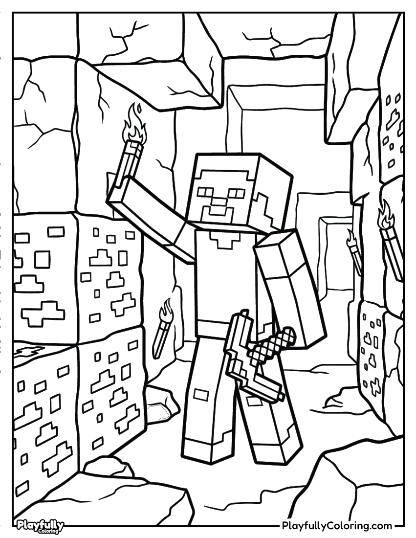 Minecraft Coloring Pages steve minecraft coloring page