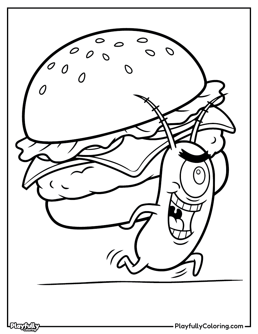 SpongeBob Coloring Pages plankton Coloring Page