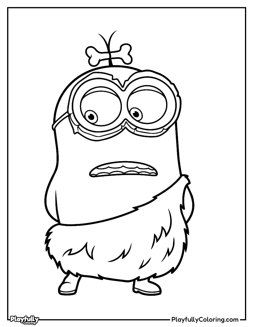 Minions Coloring Pages — Free Printable minion bob alone coloring page