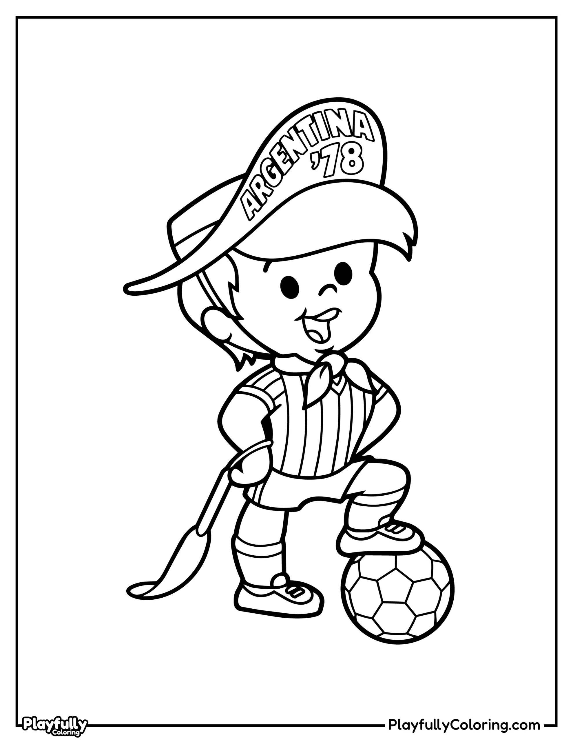 World Cup Mascots Coloring Pages All FIFA Mascots Gauchito Mundialito, official mascot of the 1978 World Cup in Argentina for coloring.