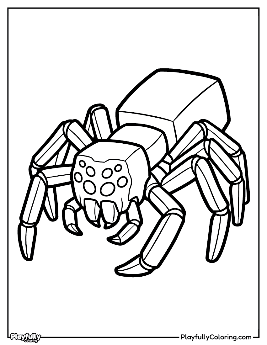 Minecraft Coloring Pages minecraft spider coloring page