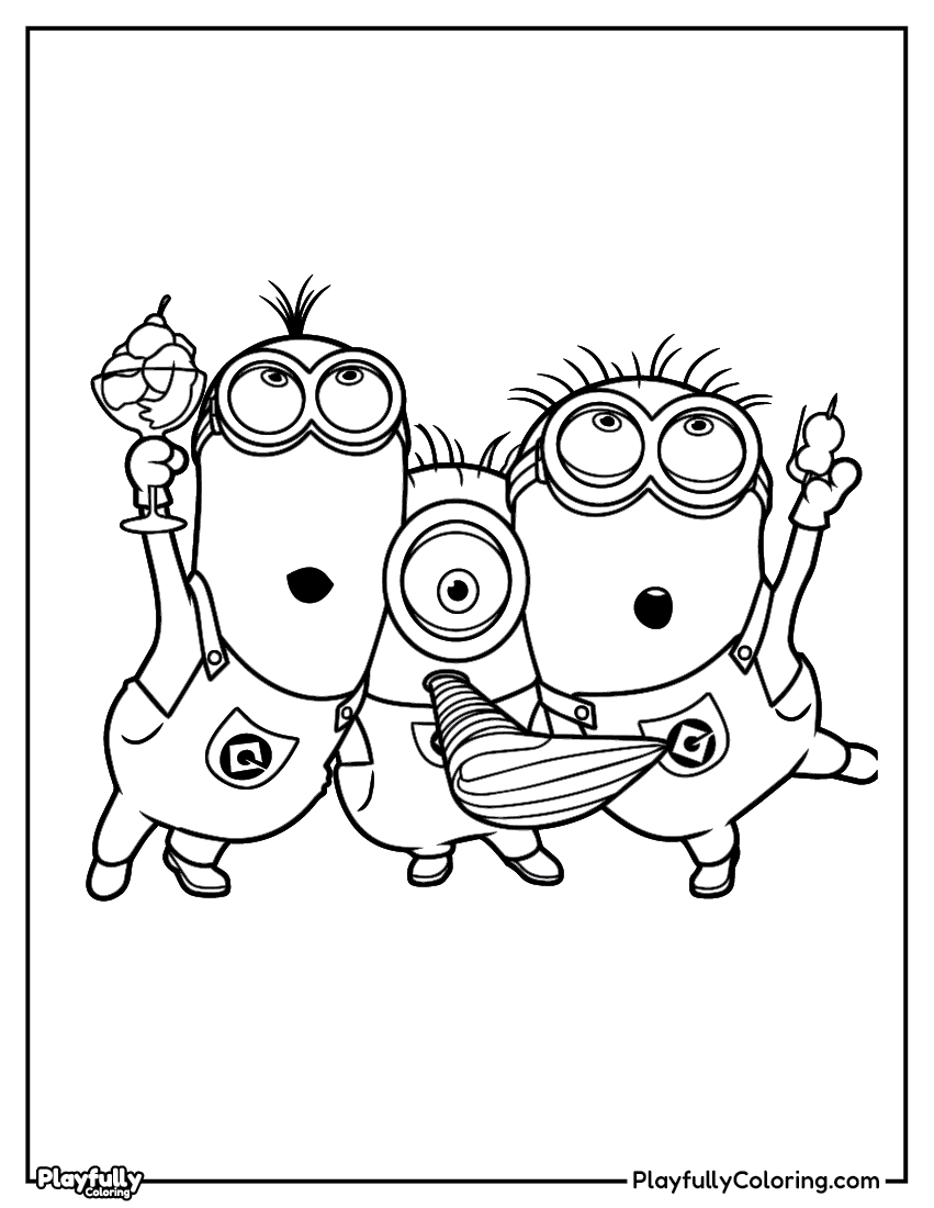 Minions Coloring Pages — Free Printable minions two friends coloring page