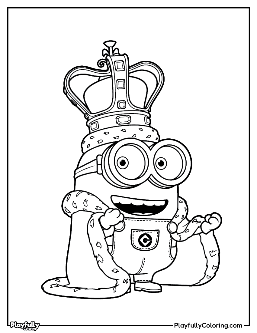Minions Coloring Pages — Free Printable minion king bob crown coloring page