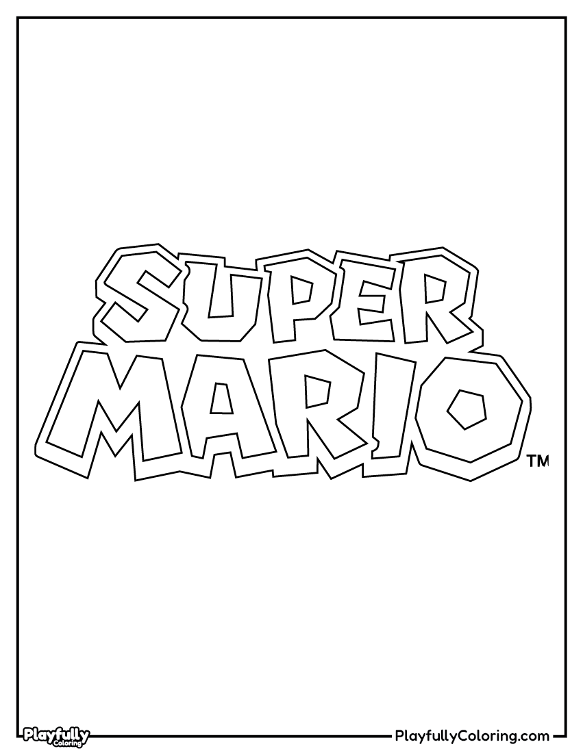 Mario Coloring Pages - Free Printables super mario official text logo coloring page
