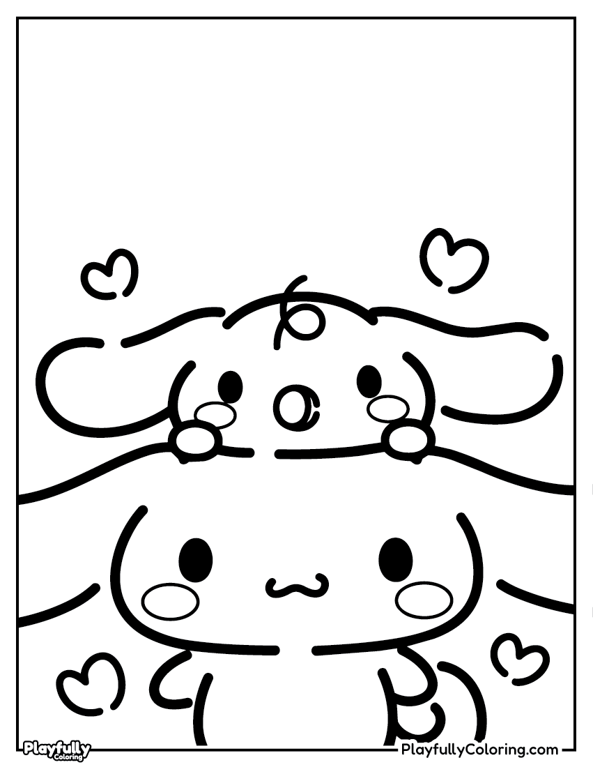 Cinnamoroll coloring page – Cinnamoroll the chubby white puppy in a simple cute pose