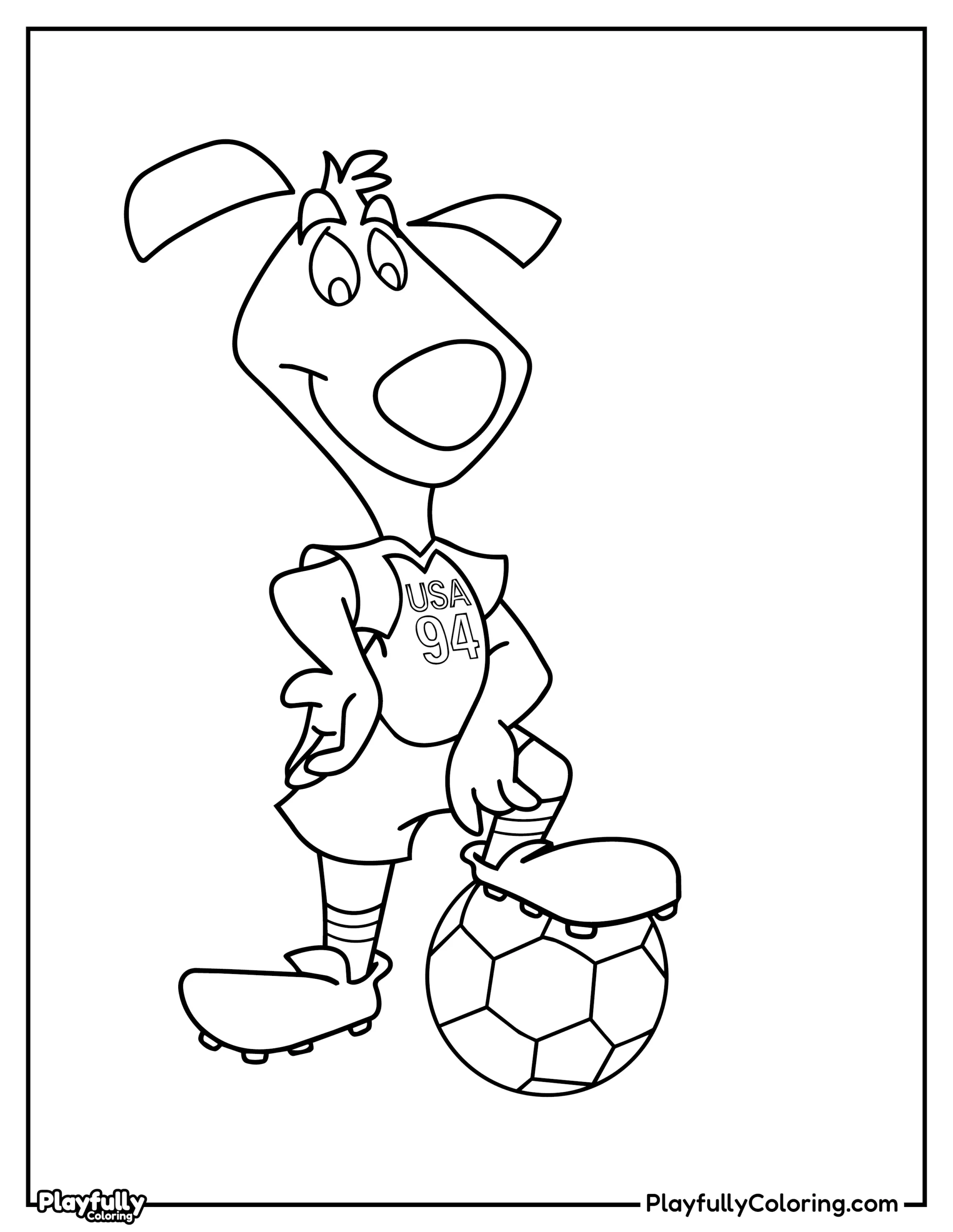 World Cup Mascots Coloring Pages All FIFA Mascots Striker the dog, official mascot of the 1994 World Cup in the USA.