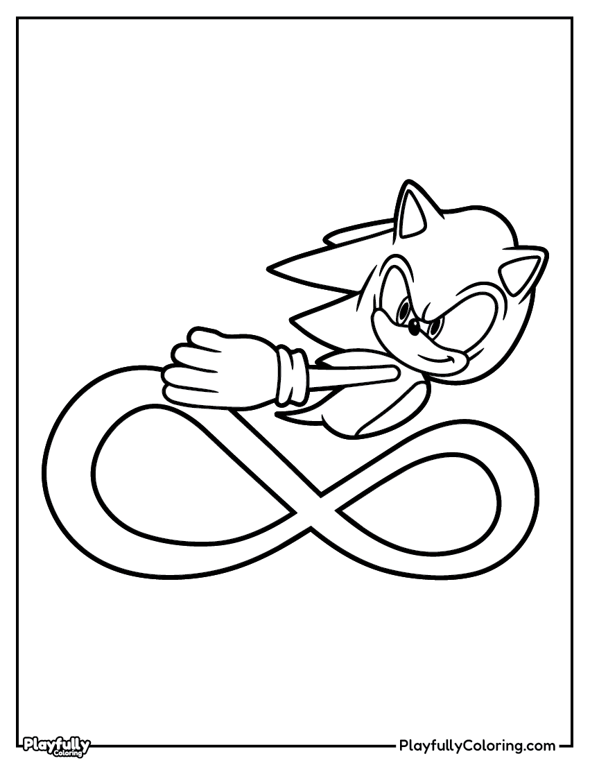 Sonic the Hedgehog Coloring Pages sonic super speed infinity loop trail coloring page