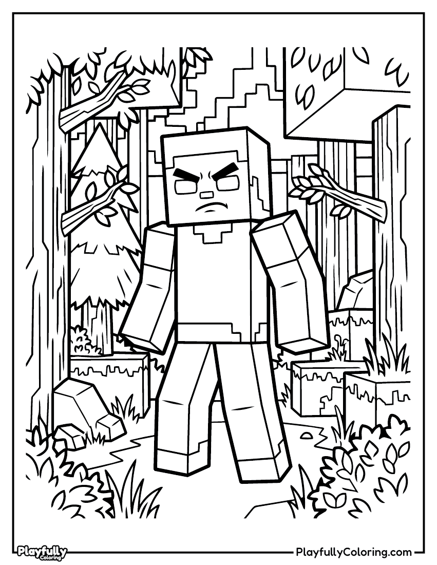 Minecraft Coloring Pages herobrine coloring page
