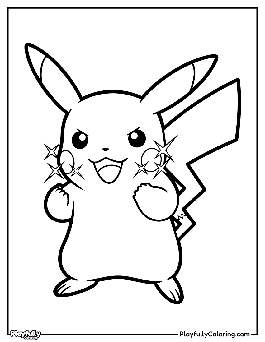 Pokemon Coloring Pages — Free PDF 9 pikachu classic coloring page