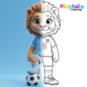 animal soccer players coloring pages free printable pdf