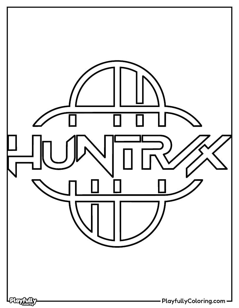 KPop Demon Hunters Coloring Pages huntrix official logo symbol coloring page