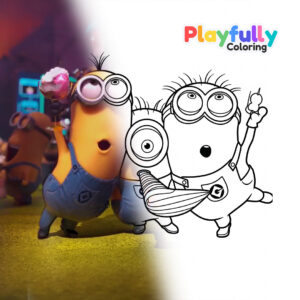 minions coloring page free printable