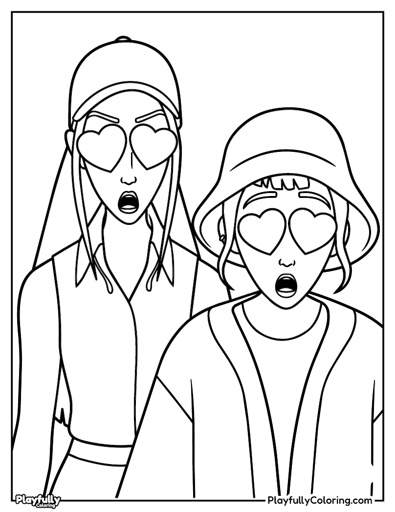 KPop Demon Hunters Coloring Pages mira zoey surprised expression coloring page