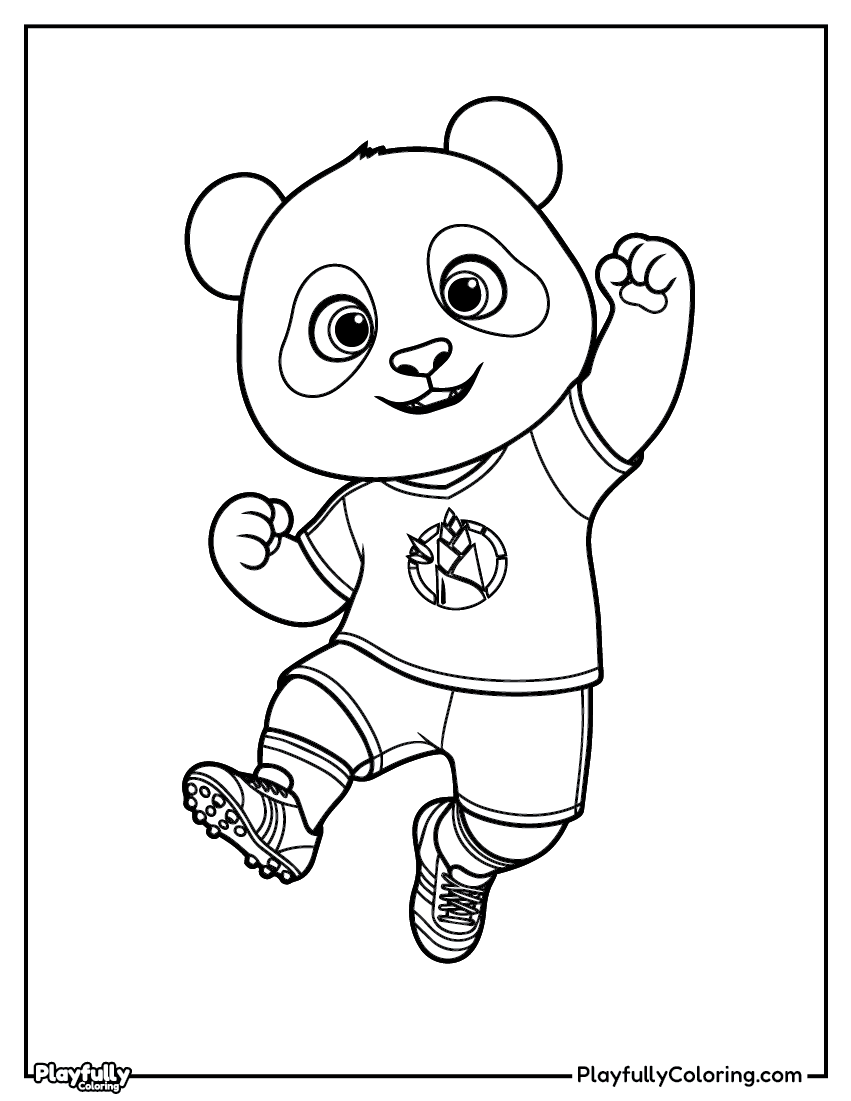 Animal Soccer Players Coloring Pages — Free PDF panda soccer player coloring page free printable for kids