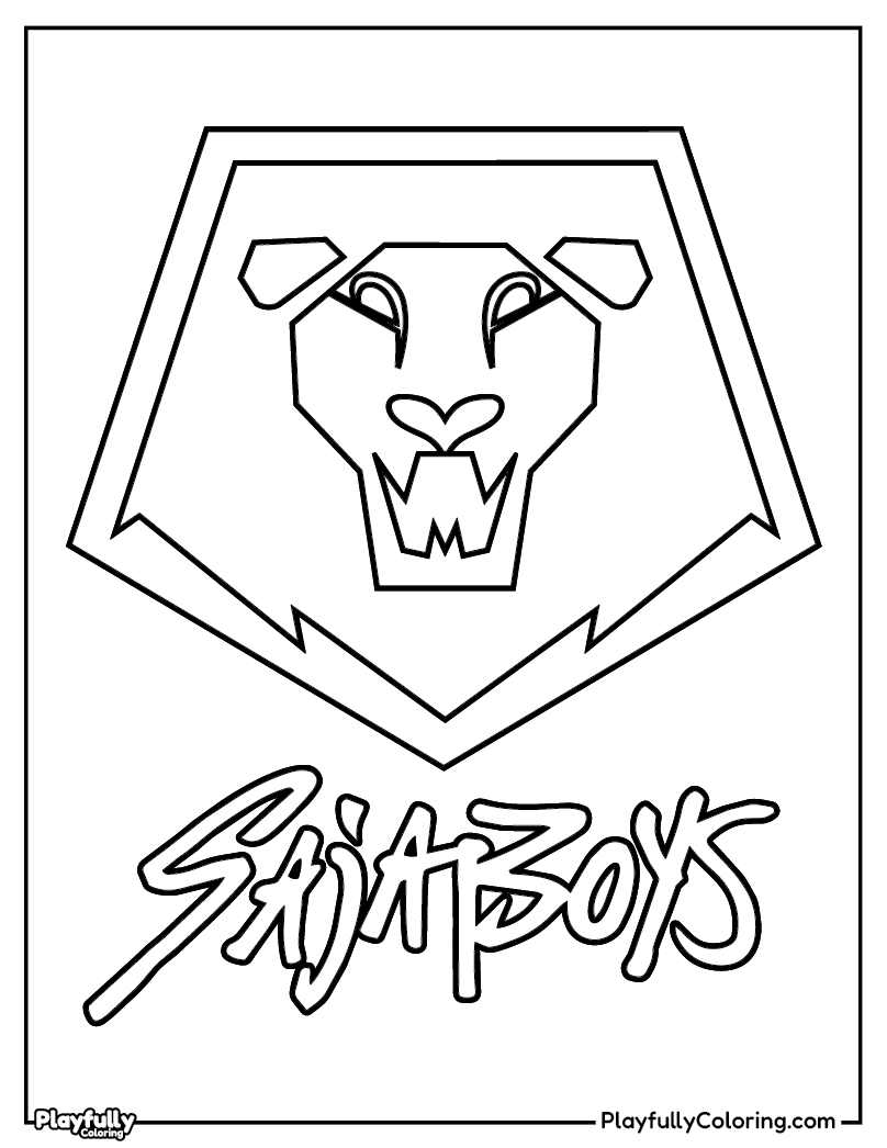 KPop Demon Hunters Coloring Pages saja boys lion logo symbol coloring page
