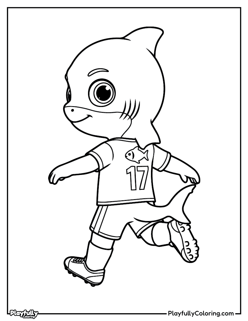 Animal Soccer Players Coloring Pages — Free PDF shark soccer player coloring page free printable pdf