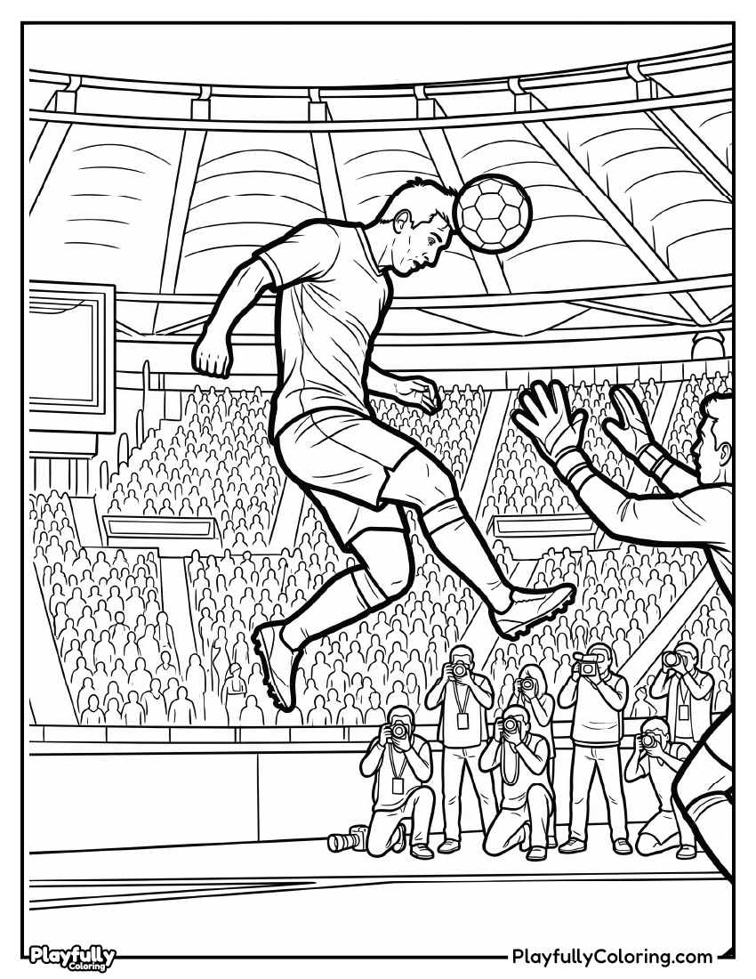 Lionel Messi Coloring Pages 10 messi flying header rome final coloring sheet