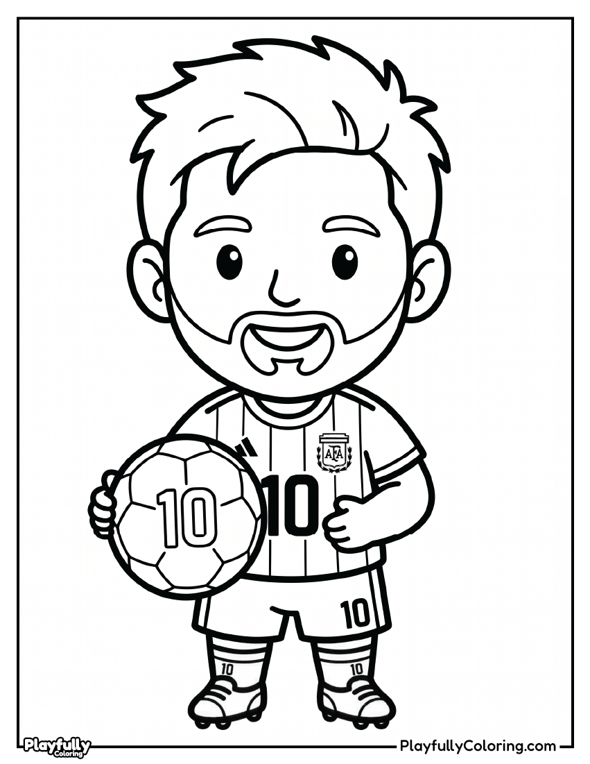 Lionel Messi Coloring Pages 13 cute chibi messi argentina jersey coloring page